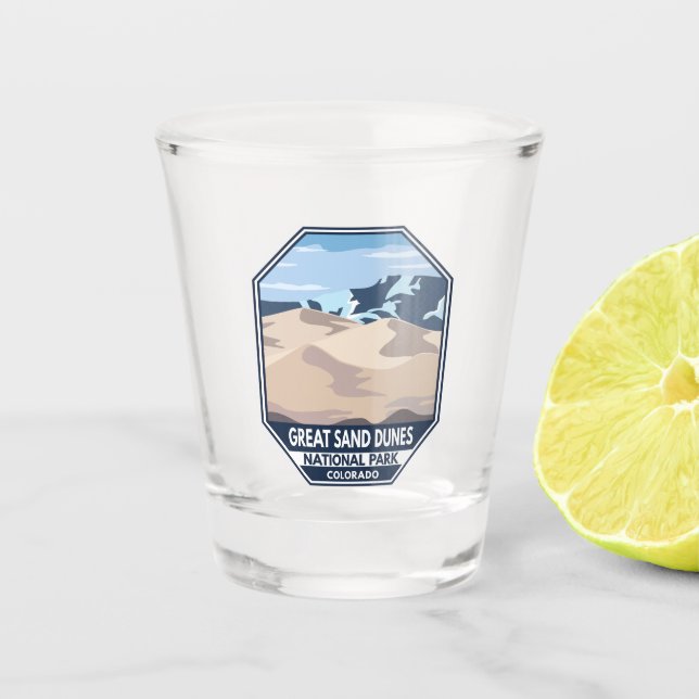 Vaso De Chupito Parque nacional de las grandes dunas de arena Retr (Anverso)