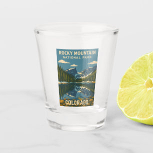Vaso De Chupito Parque nacional de las Montañas Rocosas Retro Vint