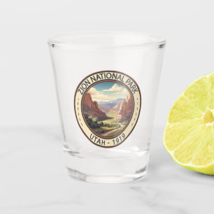 Vaso De Chupito Parque nacional de Zion Ilustracion Viaje Arte