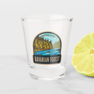 Vaso De Chupito Parque nacional forestal bávaro Alemania Vintage