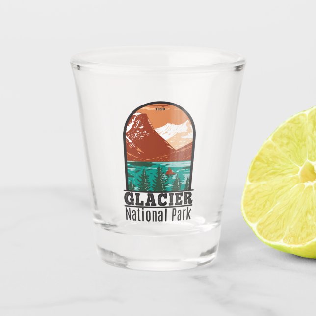 Vaso De Chupito Parque nacional Glaciar Montana Vintage (Anverso)