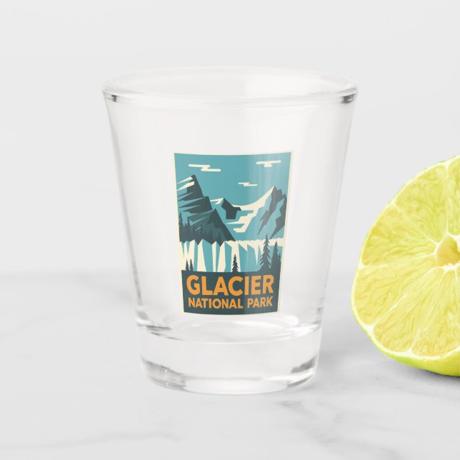 Vaso De Chupito Parque nacional Glaciar Vintage (Anverso)