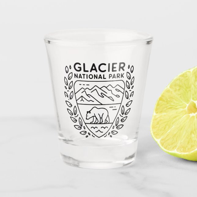 Vaso De Chupito Parque nacional Glacier Emblem (Anverso)