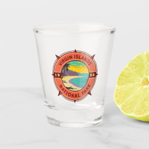 Vaso De Chupito Parque nacional Islas Vírgenes Compass Retro Emble