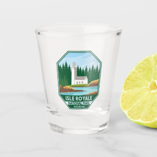 Vaso De Chupito Parque nacional Isle Royale Faro Retro Emblem