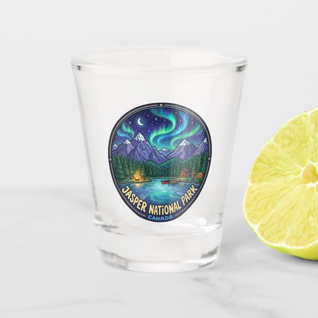 Vaso De Chupito Parque Nacional Jasper de Noche Canadá (Anverso)