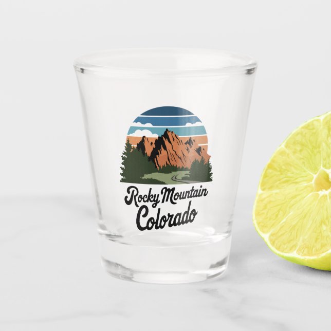 Vaso De Chupito Parque nacional Montaña Rocosa Retro (Anverso)