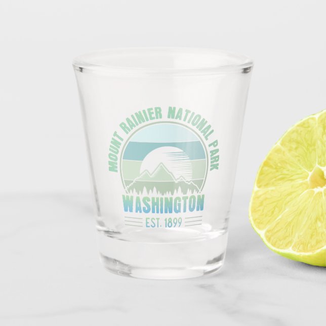 Vaso De Chupito Parque nacional Mount Rainier Washington Retro (Anverso)