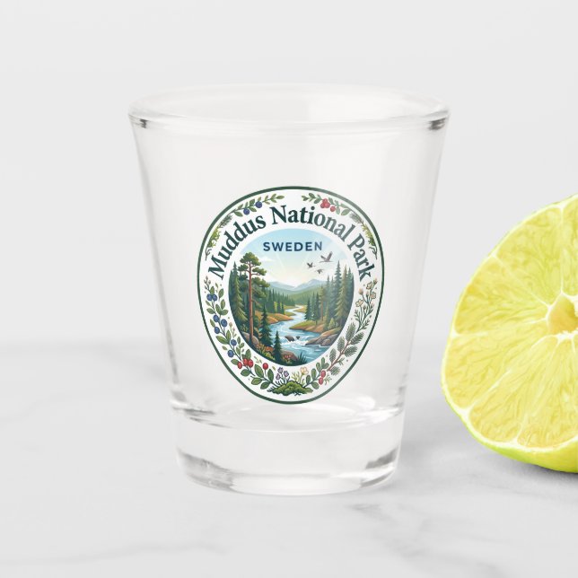 Vaso De Chupito Parque Nacional Muddus Suecia (Anverso)