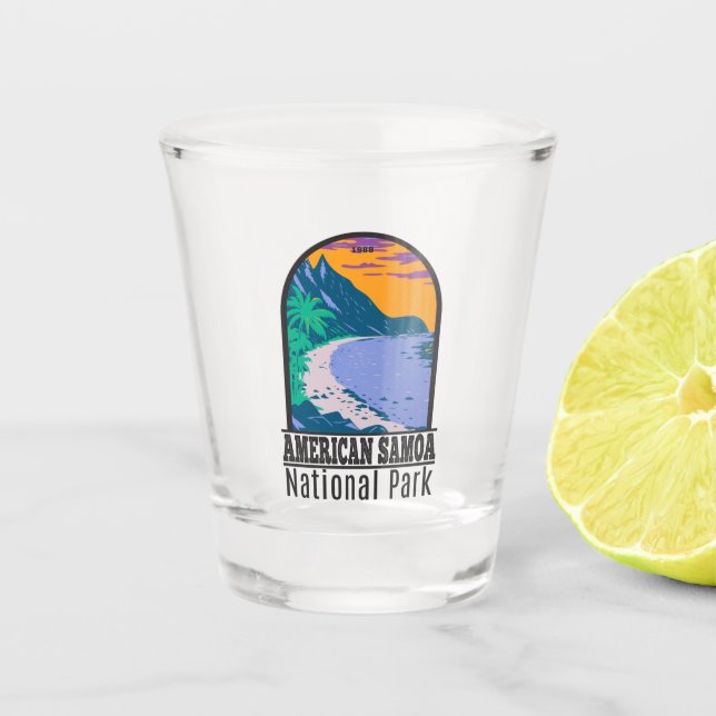 Vaso De Chupito Parque nacional Ofu de Samoa Americana (Anverso)