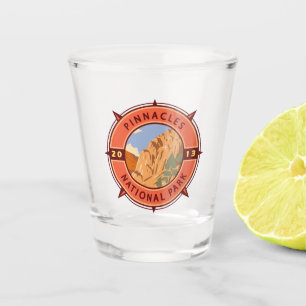 Vaso De Chupito Parque nacional Pinnacles Compass Retro Emblem
