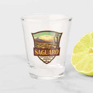Vaso De Chupito Parque nacional Saguaro Ilustracion Retro