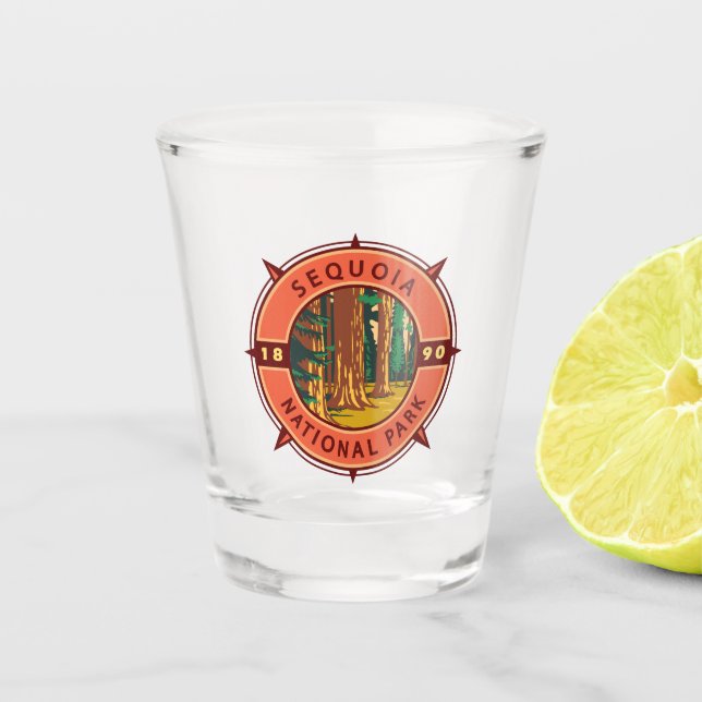 Vaso De Chupito Parque nacional Sequoia Compass Emblem (Anverso)