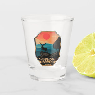 Vaso De Chupito Parque nacional Shenandoah Deer Minimal Retro Embl