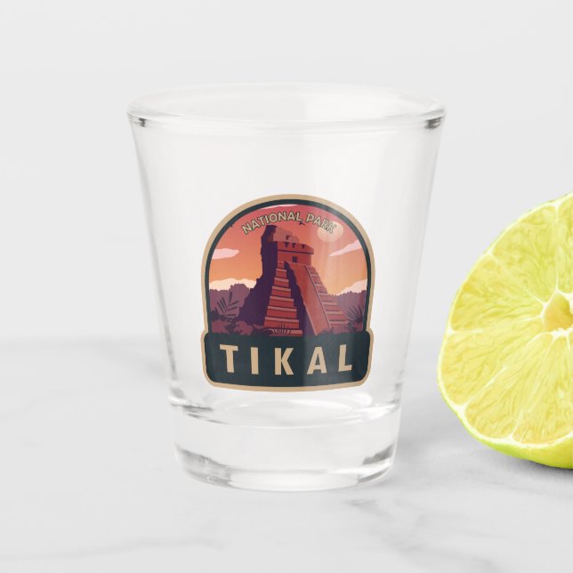 Vaso De Chupito Parque nacional Tikal Guatemala Vintage (Anverso)