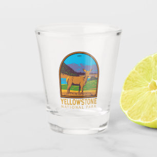 Vaso De Chupito Parque nacional Yellowstone Mule Deer Vintage