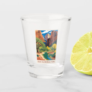 Vaso De Chupito Parque Nacional Zion Utah Montañas Vintage
