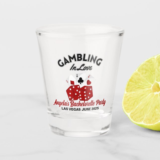 Vaso De Chupito Partida de Bachelorette de Casino Personalizado La (Anverso)