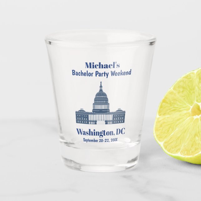 Vaso De Chupito Partido Bacheller de Washington DC chicos viaje de (Anverso)