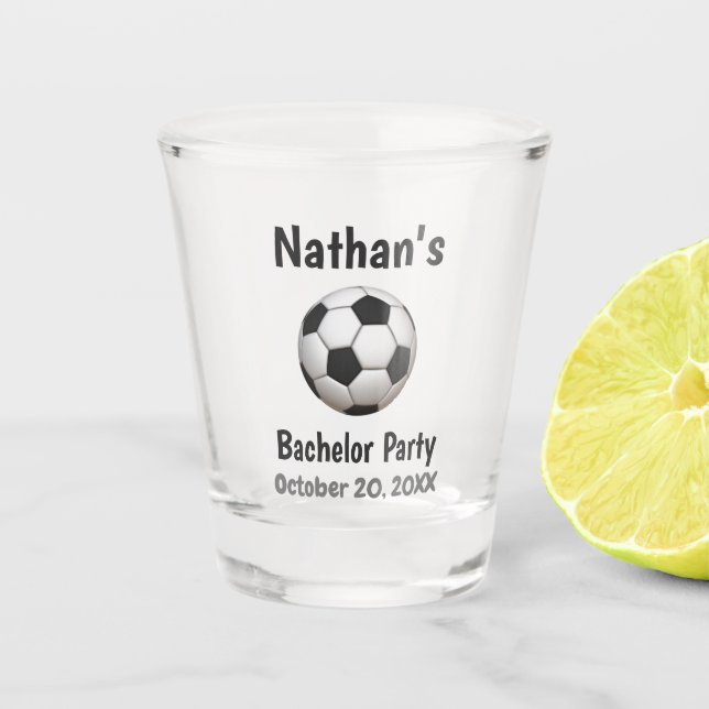 Vaso De Chupito Partido Bachelor Fútbol Favor Fútbol (Anverso)