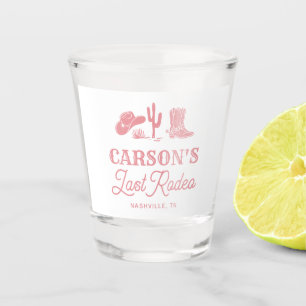Vaso De Chupito Partido Bachelorette de la última bebé rodeo rosad
