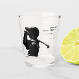 Vaso De Chupito Partido de Bachelor del Golfing Negro mínimo