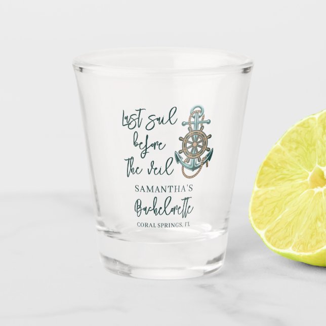 Vaso De Chupito Partido de la Bachillerato Náutico La Última Vela  (Anverso)