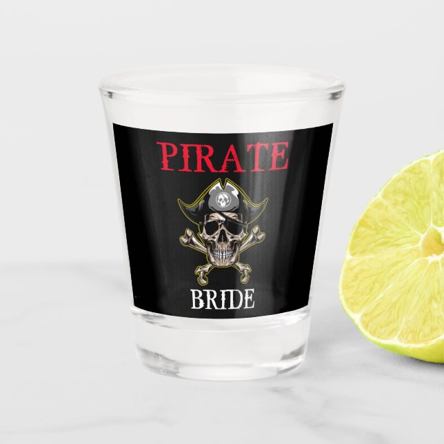 Vaso De Chupito Partido temático pirata BRIDE para adultos (Anverso)
