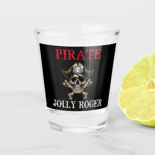 Vaso De Chupito Partido temático pirata VIDRIO ROJO DISPARADO para