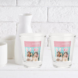 Vaso De Chupito Pascua bendita y felíz rosada moderna | Regalo fot