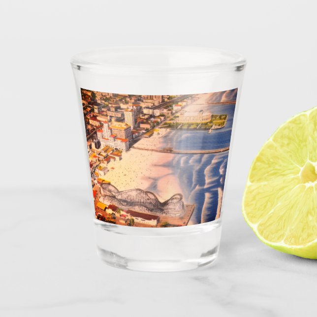 Vaso De Chupito Paseo marítimo histórico de Long Beach, CA - Foto  (Anverso)