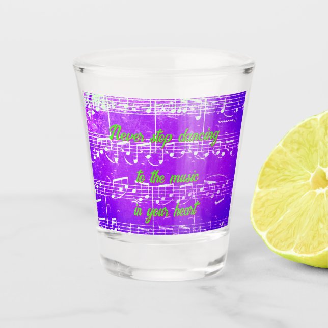 Vaso De Chupito Pasos musicales- Vidrio de baile real (Anverso)