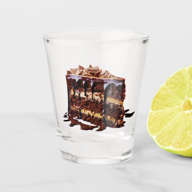 Vaso De Chupito Pastel de chocolate de varias capas indulgente de  (Anverso)