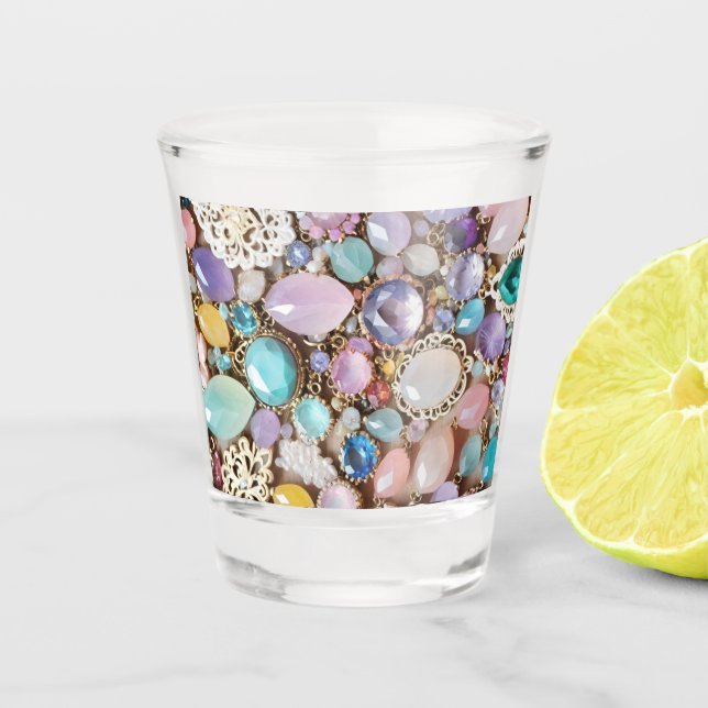 Vaso De Chupito Pastel Gems And Jewels In Pinks & Purples (Anverso)