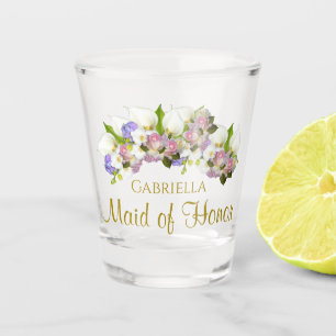 Vaso De Chupito Pastel Primavera Flores sirvientes de un favor de 