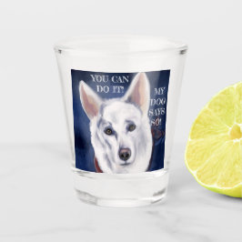 VASO DE CHUPITO PASTOR ALEMÁN BLANCO   