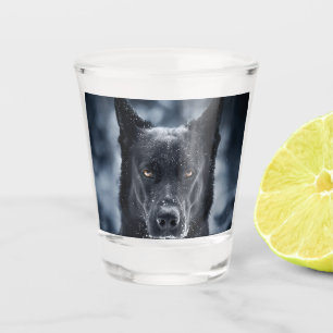 Vaso De Chupito Pastor Alemán Negro