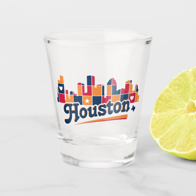 Vaso De Chupito Patchaje de la línea aérea de Houston (Anverso)