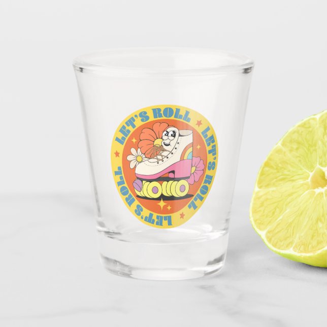 Vaso De Chupito Patinaje sobre ruedas retro (Anverso)