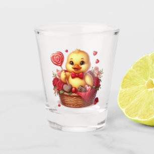 Vaso De Chupito Pato El día de San Valentín cúrito/blanco