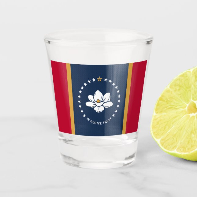 Vaso De Chupito Patriotic shot glass with flag of Mississippi (Anverso)