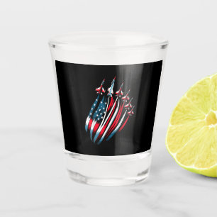 Vaso De Chupito Patriotic USA Flag Fighter Jets Boys 4 de julio