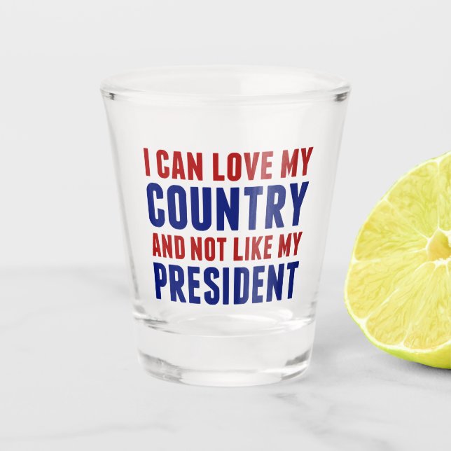 Vaso De Chupito Patriótico anti Trump no mi presidente (Anverso)
