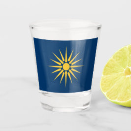 Vaso de chupito patriótico con la bandera de Maced