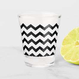 Vaso De Chupito Patrón Chevron Blanco y negro