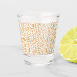 Vaso De Chupito Patrón de acuarela de conchas marinas y caballitos