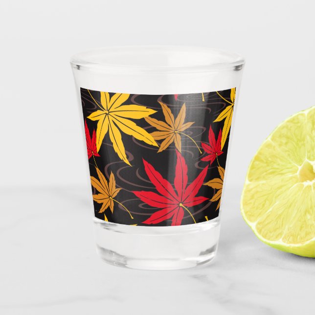 VASO DE CHUPITO PATRON DE ARCE JAPONÉS EN NEGRO (Anverso)