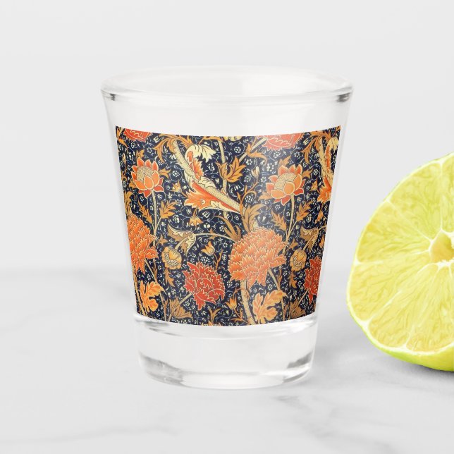 Vaso De Chupito Patrón de Art Nouveau floral William Morris Cray (Anverso)