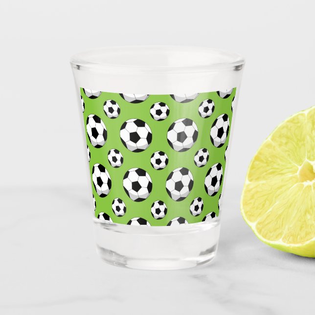 Vaso De Chupito Patrón de bolas de fútbol personalizado (Anverso)