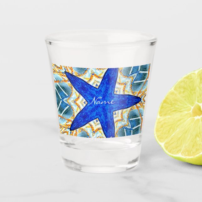 Vaso De Chupito Patrón de estrella azul Thunder_Cove (Anverso)